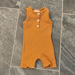 Mebie Baby- Striped Ribbed Sleeveless Baby Romper